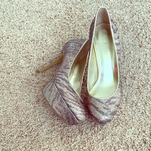 Nine West Glitter Platform Heels
